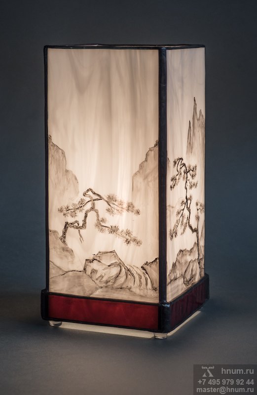 Лампа Пейзаж с ручной росписью по стеклу - купить в интернет-магазине - АРТ-ХНУМ