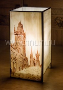 Витражная лампа с росписью по стеклу
